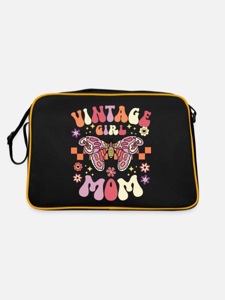 Vintage Girl Retro Mom - Retro Bag - black/gold - Back