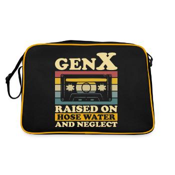 Generation X Humor - Retro Tasche - Schwarz/Gold - Hinten