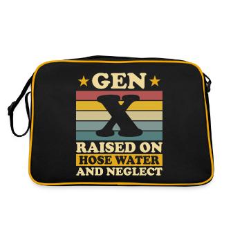 Generation X Humor - Retro Tasche - Schwarz/Gold - Hinten