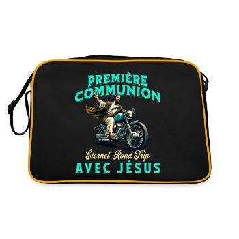 Jésus Humour Première Communion 1ère Communion - Sac Retro - noir/or - Dos