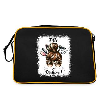 Chignon Fille Qui Déchire Super Fille - Sac Retro - noir/or - Dos