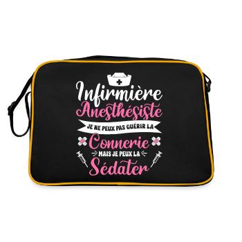 Femme Humour Infirmière Anesthésiste - Sac Retro - noir/or - Dos
