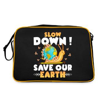 Planète Escargot Nature Sauvons Notre Planète - Sac Retro - noir/or - Dos