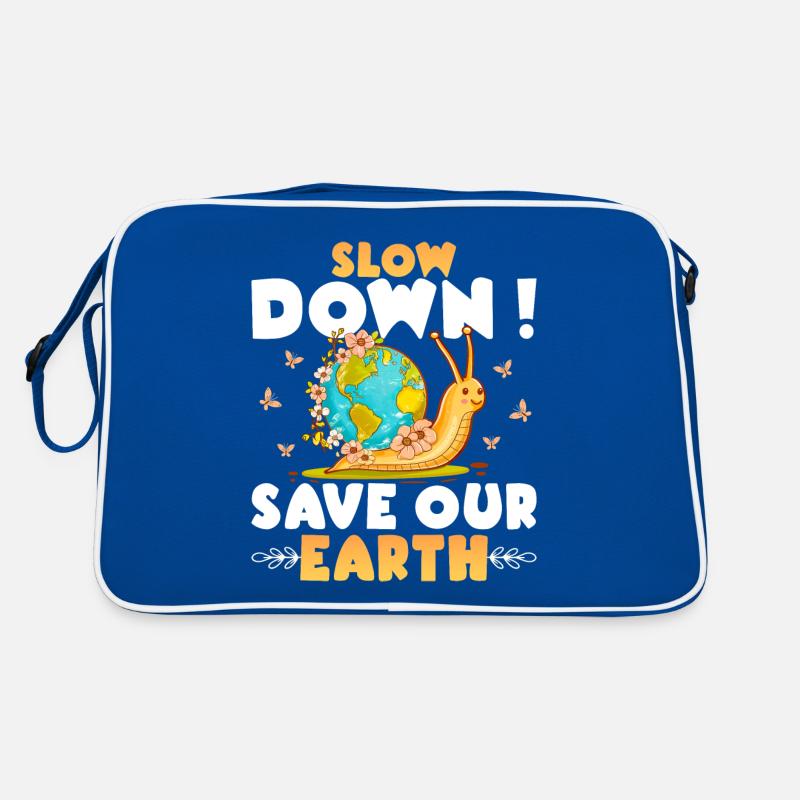 Planet Snail Nature Let's Save Our Planet Retro Bag