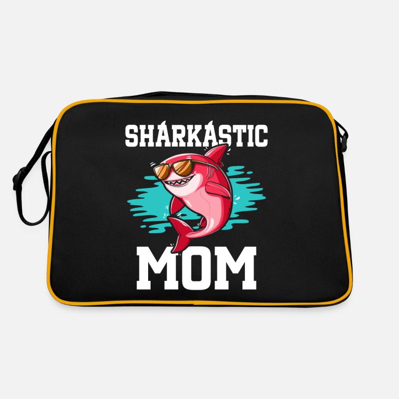 Sharkastic Mutter Hai Witz Sarkastische Mutter Retro Tasche