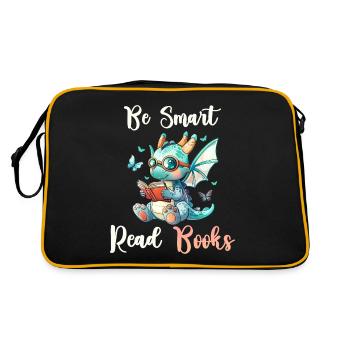 Be Smart Read Dragon Books Reading - Retro Bag - black/gold - Back