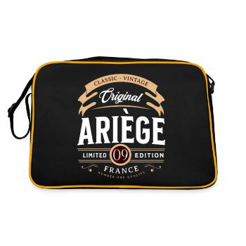 Vintage Departamento Ariège Frankreich - Retro Tasche - Schwarz/Gold - Hinten