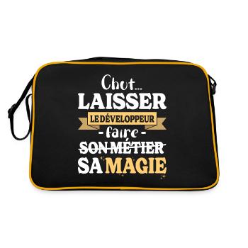 Developer Makes His Magic Humor Dev - Retro Bag - black/gold - Back