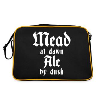Liebesbier Mittelalterliches Met-Festival - Retro Tasche - Schwarz/Gold - Hinten