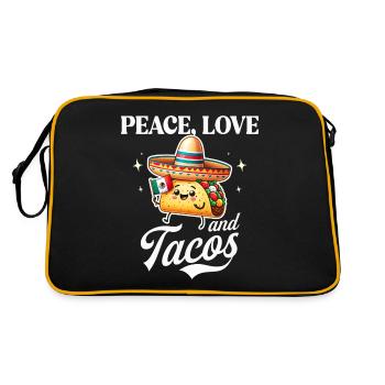 Paix Amour Tacos Adore Tacos Mexicain - Sac Retro - noir/or - Dos