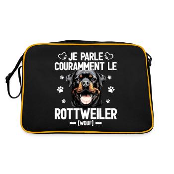 Talking the Rottweiler Humor Dog - Retro Bag - black/gold - Back