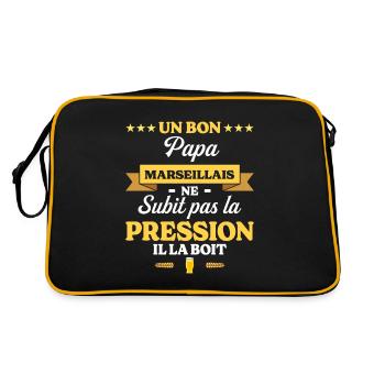 Humour Papa Marseillais - Sac Retro - noir/or - Dos