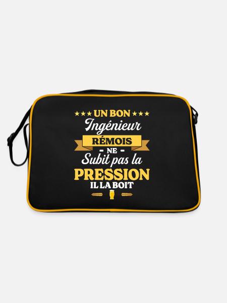 Ingénieur Rémois Humour Génie - Sac Retro - noir/or - Dos
