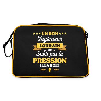 Ingénieur Lorrain Humour Génie - Sac Retro - noir/or - Dos