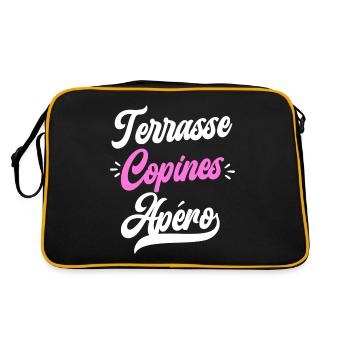 Soirée Amie Femme Terrasse Copines Apéro - Sac Retro - noir/or - Dos