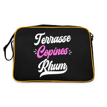 Soirée Amie Femme Terrasse Copines Rhum - Sac Retro - noir/or - Dos