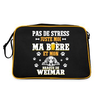 Bière Papa Chien Braque De Weimar - Sac Retro - noir/or - Dos
