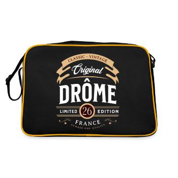 Vintage Drôme Département France - Sac Retro - noir/or - Dos