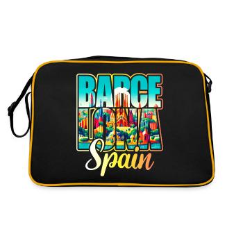 Voyage Espagne Ville Barcelone - Sac Retro - noir/or - Dos