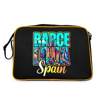 Voyage Espagne Ville Barcelone - Sac Retro - noir/or - Dos