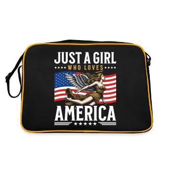 Fille Amérique Indépendance 4 Juillet - Sac Retro - noir/or - Dos