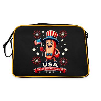 Hotdog Amérique Indépendance 4 Juillet - Sac Retro - noir/or - Dos