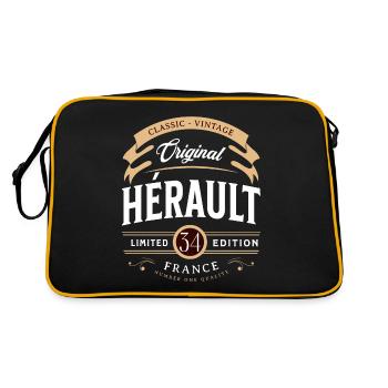 Vintage Hérault Department France - Retro Bag - black/gold - Back