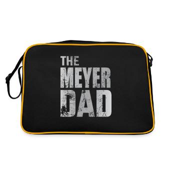 Meyer Vater Papa Geschenkidee Vatertag - Retro Tasche - Schwarz/Gold - Hinten