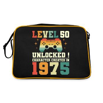 50 Jubiläum Level Gamer 50 Jahre - Retro Tasche - Schwarz/Gold - Hinten