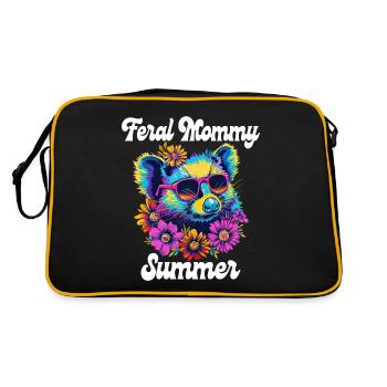 Mom Summer Flowers Loves Opossums Mom - Retro Bag - black/gold - Back