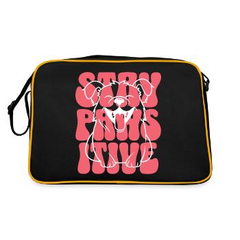 Pawsitif Citation Positive Drôle Chien - Sac Retro - noir/or - Dos