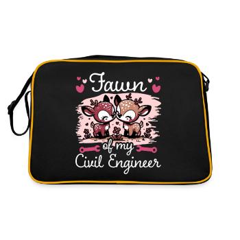 Faon Amour Couple Ingénieur Génie Civil - Sac Retro - noir/or - Dos