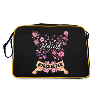 Retired Female Accountant Retirement - Retro Bag - black/gold - Back