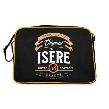 Vintage Isère Département France - Sac Retro - noir/or - Dos