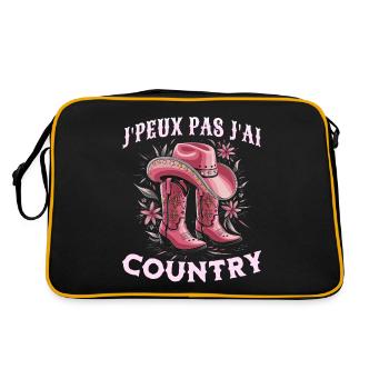 Femme Humour Danse Country Western - Sac Retro - noir/or - Dos