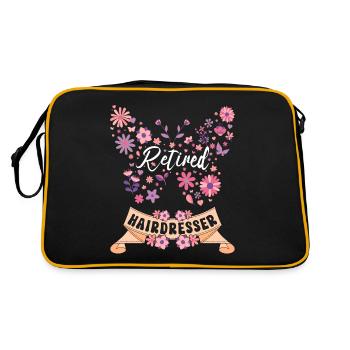 Retraitée Femme Coiffeuse Retraite - Sac Retro - noir/or - Dos
