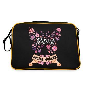 Retraitée Femme Assistante Sociale Retraite - Sac Retro - noir/or - Dos