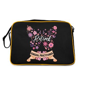 Retired Female General Practitioner Retirement - Retro Bag - black/gold - Back