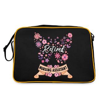 Ruhestand einer pensionierten Pflegeassistentin - Retro Tasche - Schwarz/Gold - Hinten
