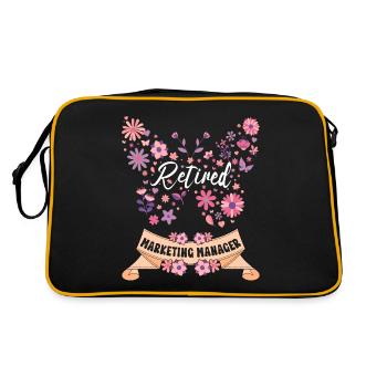 Retired Woman Retirement Marketing Manager - Retro Bag - black/gold - Back