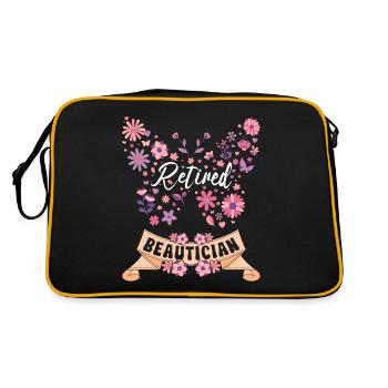 Retired Female Beautician Retirement - Retro Bag - black/gold - Back