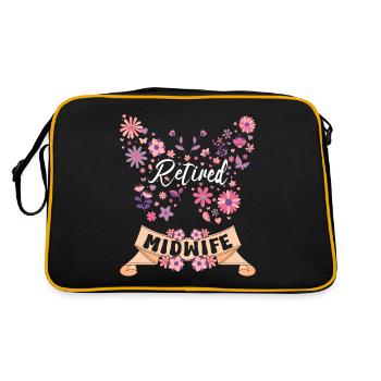 Retired Woman Midwife Retirement - Retro Bag - black/gold - Back