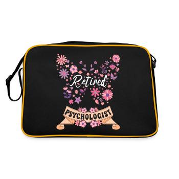 Retired Female Psychologist Retirement - Retro Bag - black/gold - Back