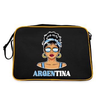 Drapeau Argentine Femme Argentine - Sac Retro - noir/or - Dos