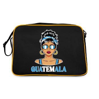 Guatemala Flag Guatemalan Women - Retro Bag - black/gold - Back