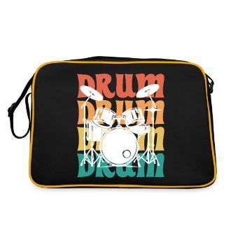 Batterie Vintage Musicien Batteur - Sac Retro - noir/or - Dos