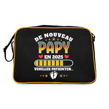 Grossesse Grand Père Encore papy 2025 - Sac Retro - noir/or - Dos