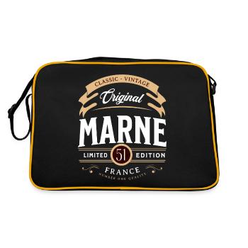 Marne Département France - Sac Retro - noir/or - Dos