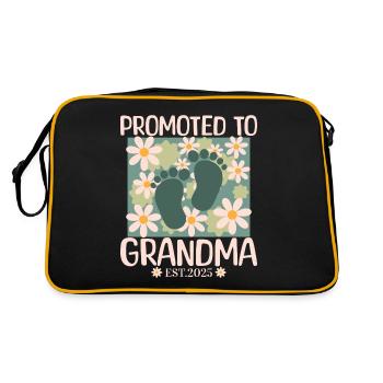 Promue Grand-mère 2025 Bientôt Mamie - Sac Retro - noir/or - Dos
