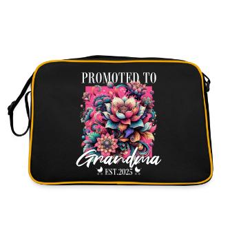 Promue Grand-mère 2025 Bientôt Mamie - Sac Retro - noir/or - Dos